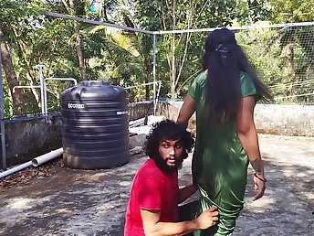 Mallu lovers Vaishnavy and Sharun Raj get wild hither hot outdoor doggy-style action with hot and moisture nipple action