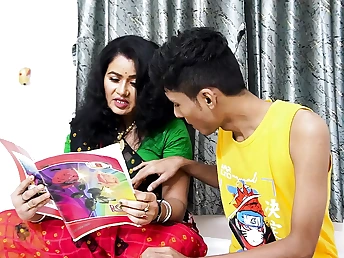 Stepmom Desi tempts stepson-in-law, hard-core Fuck-a-thon, for molten Indian desi orgy