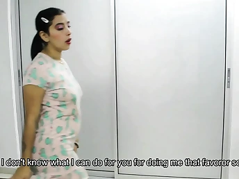 Big-chested Desi neighbor gets her tight muff plowed while I'm on the door - Porno in Spanish