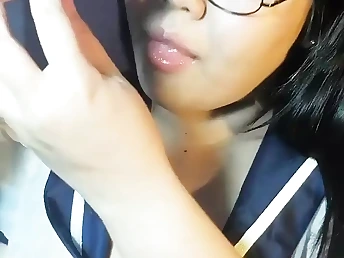 Watch Elation's lovely Thai friend, plus-size, get off on a massive dildo and handjob
