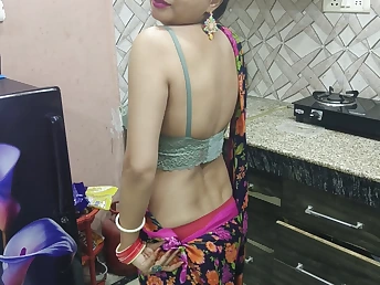 Sloppy Chat's roleplay in kitchen - Hot Indian Teenage gets kinky with step-sister in desi kitchen