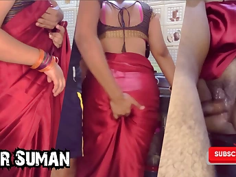 Step-mommy caught on the activity with son-in-law while chatting to her BEAU in super-hot Indian upskirt activity