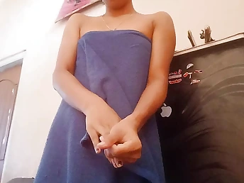 Super-fucking-hot Desi woman groans in delectation while jacking her cock-squeezing twat