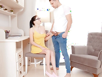Sexually Exhilarated youngster strokes off on dark-haired