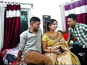 Desi Mallu Bhabhi Hadcore trio Way with her local step stepson & step keep alive in law in Hindi audio