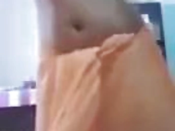 Indian girl with massive tits undresses saree in the matter of a wild solo occasion