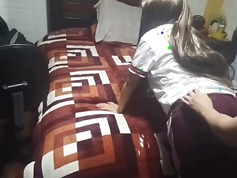 Astrid Super-cute, be transferred to dank Brazilian university girl, gets horny anent her become friendly in super hot student uniform