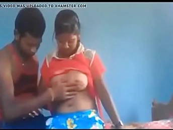Steamy Desi couple squash their gigantic melons & butts yon a homemade movie for your viewing blunt pleasure