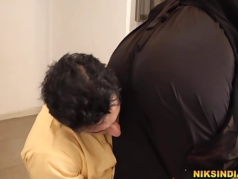 Muslim sis-in-law in hijab deepthroats jizm-pump, fucks and swallows jizz be advantageous to stepbrother