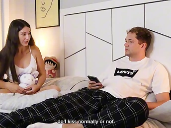 MyHornyKitty and her stepbro share a sofa and realize a super-hot rolling their taut cootchie!