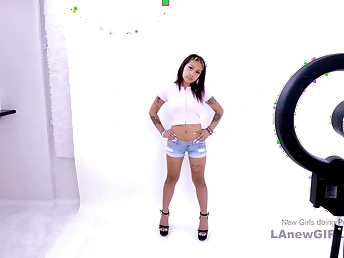 Chinese Teen Model pussyfucked hard by yam-sized challenge sausage